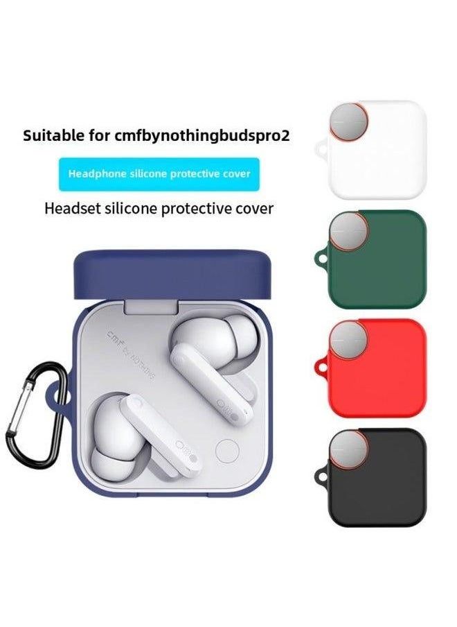 Generic Suitable For CMF BY Nothing Buds Pro2 Headphone Cover Silicone Anti-fall And Dustproof Charging Compartment Case-Color:Black-Model:CMF  - Image 2