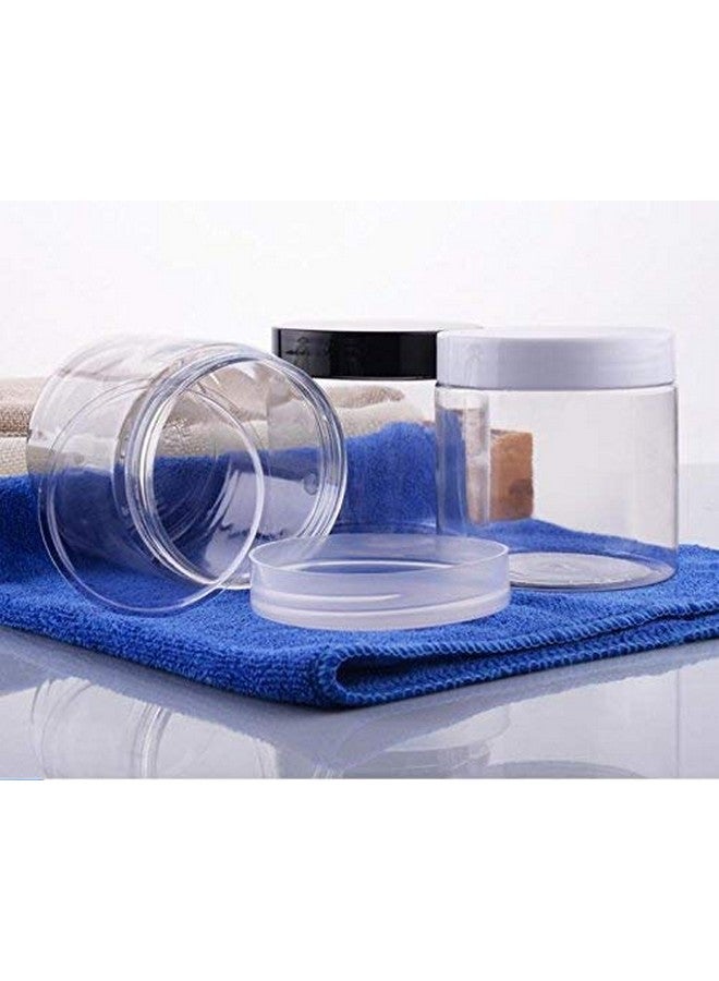 SYBL 200 مل 6.7 أونصة برطمانات بلاستيكية دائرية شفافة مع غطاء حاويات تجميل فارغة زجاجة علبة وعاء للتخزين لوشن كريم وجه ماسك مرهم شاي حبوب عينة طعام (عبوة من 3) - Image 5