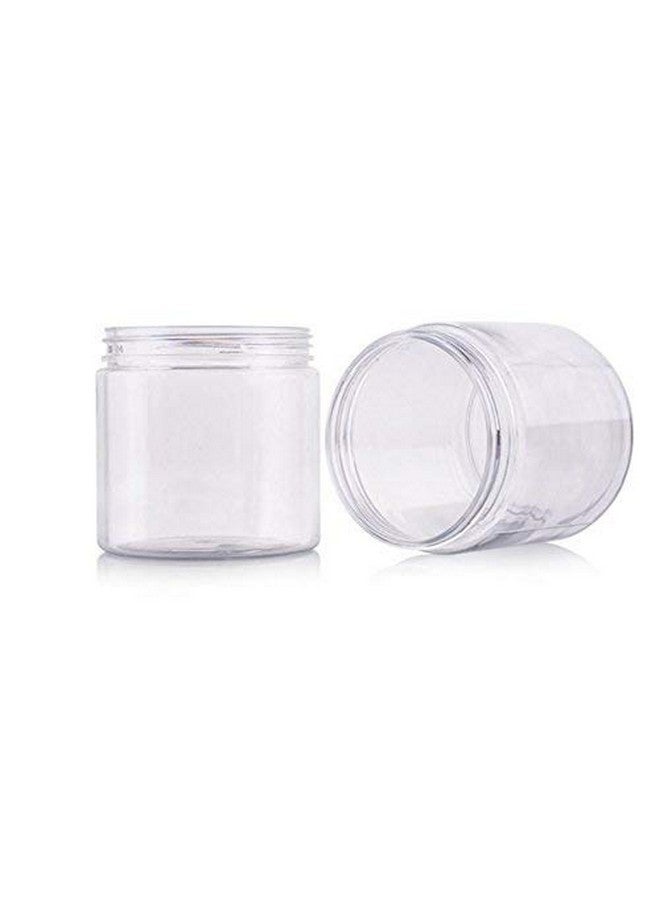 SYBL 200 مل 6.7 أونصة برطمانات بلاستيكية دائرية شفافة مع غطاء حاويات تجميل فارغة زجاجة علبة وعاء للتخزين لوشن كريم وجه ماسك مرهم شاي حبوب عينة طعام (عبوة من 3) - Image 4