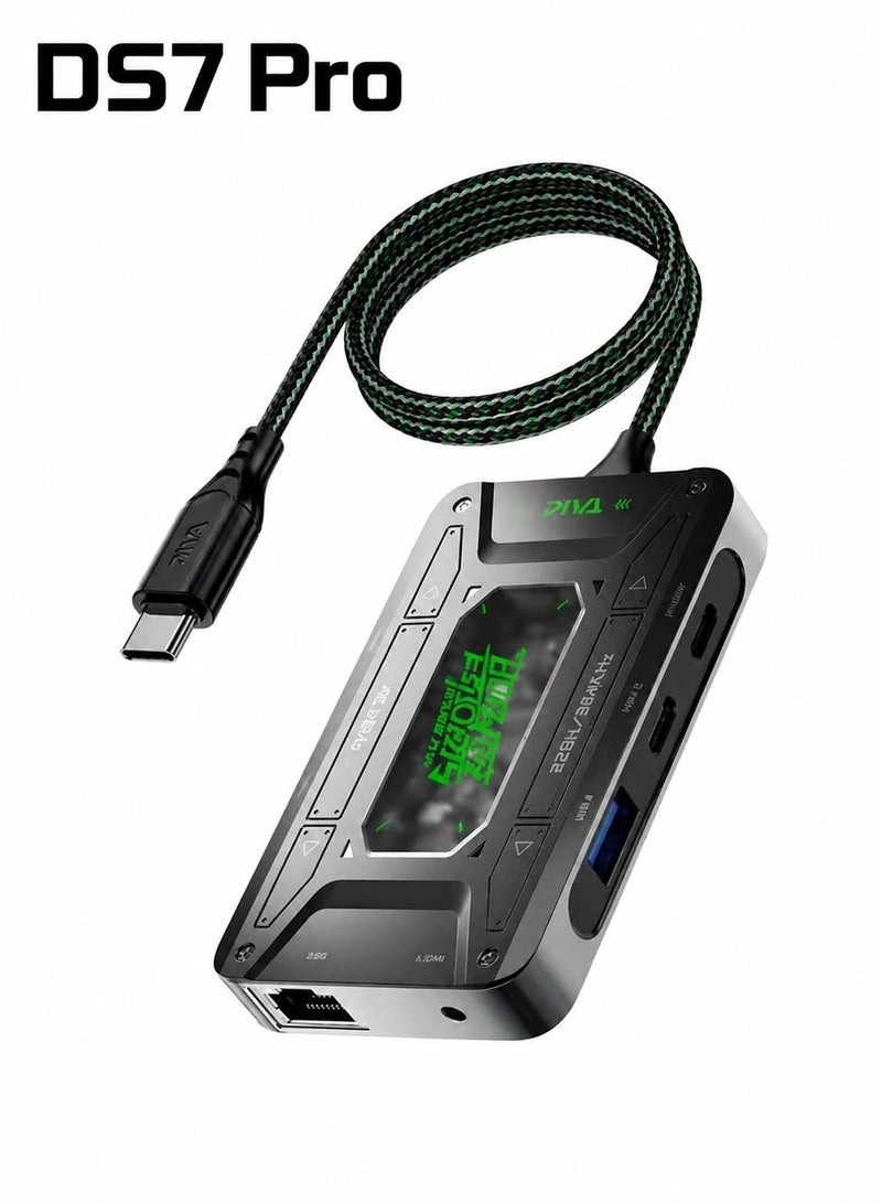 PIVA DS7 Pro 7-in-1 USB-C Docking Station and Gaming Hub with Two-Way Audio Bridge, Multi USB Port Type-C Adapter – 4K@60Hz HDR Capture & Video Output, 100W PD Fast Charging, 32Bit/384KHz Hi-Fi Audio, Gigabit Ethernet, USB 3.1 High-Speed Data for Live Streaming & Recording – Compatible with RedMagic, iPhone, iPad Pro, Android & Laptops - Image 1