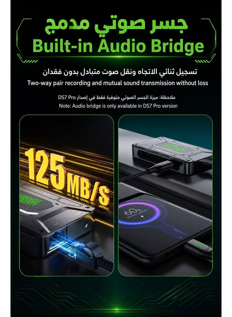 PIVA DS7 Pro 7-in-1 USB-C Docking Station and Gaming Hub with Two-Way Audio Bridge, Multi USB Port Type-C Adapter – 4K@60Hz HDR Capture & Video Output, 100W PD Fast Charging, 32Bit/384KHz Hi-Fi Audio, Gigabit Ethernet, USB 3.1 High-Speed Data for Live Streaming & Recording – Compatible with RedMagic, iPhone, iPad Pro, Android & Laptops - Image 5