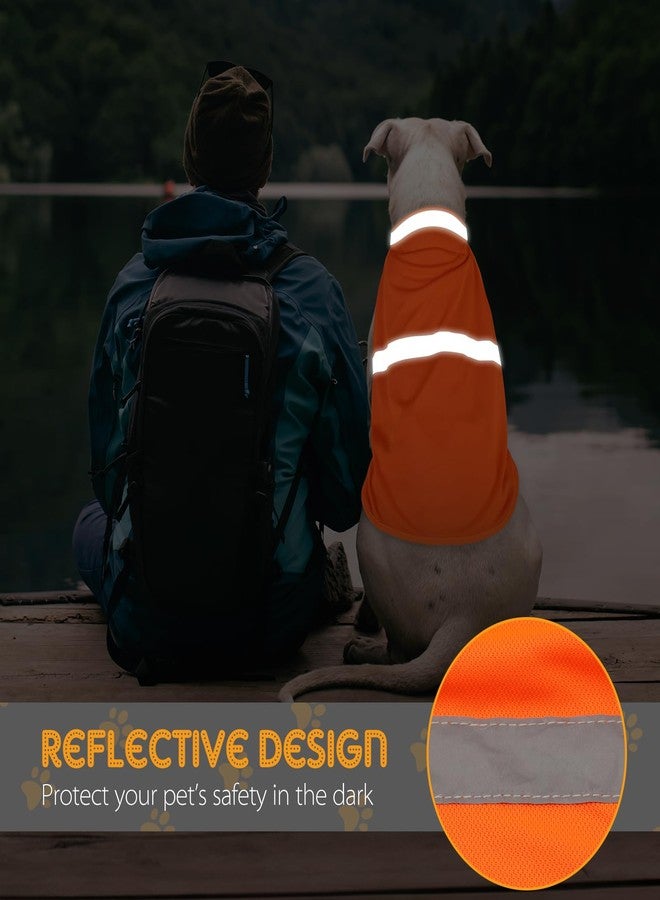 Vizbrite Dog Reflective Vest, Orange Dog Hunting Vest for Outdoor, Adjustable Pet Jacket, Soft Pet Safety Clothes for Small Medium Large, 2 Packs - Image 3