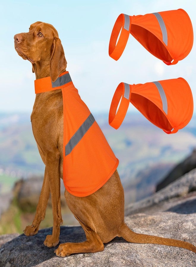 Vizbrite Dog Reflective Vest, Orange Dog Hunting Vest for Outdoor, Adjustable Pet Jacket, Soft Pet Safety Clothes for Small Medium Large, 2 Packs - Image 1