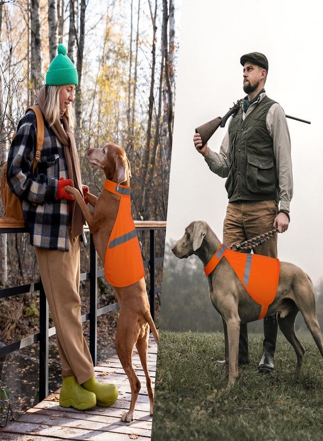 Vizbrite Dog Reflective Vest, Orange Dog Hunting Vest for Outdoor, Adjustable Pet Jacket, Soft Pet Safety Clothes for Small Medium Large, 2 Packs - Image 4
