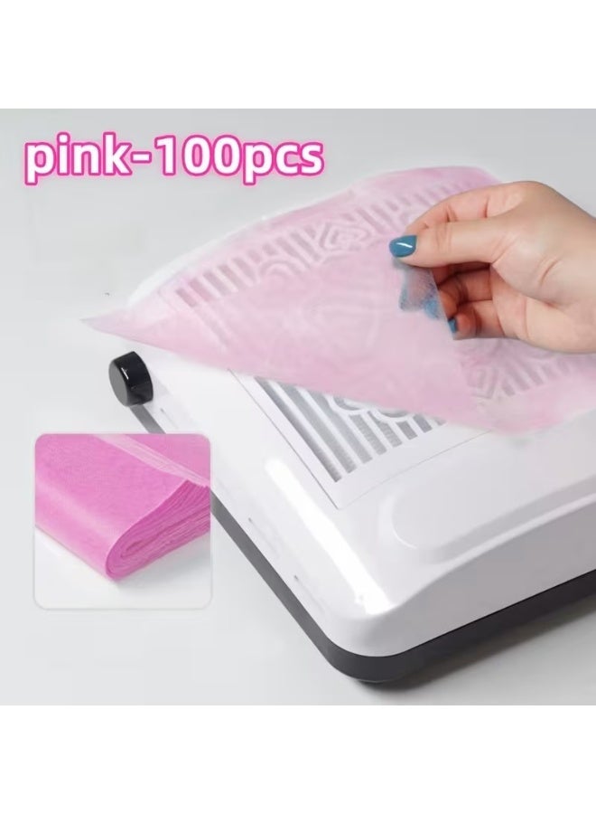 Rozino 100 Pcs Pink Disposable  Non-Woven Filter  Paper for Nail Dust Collectors - Image 2