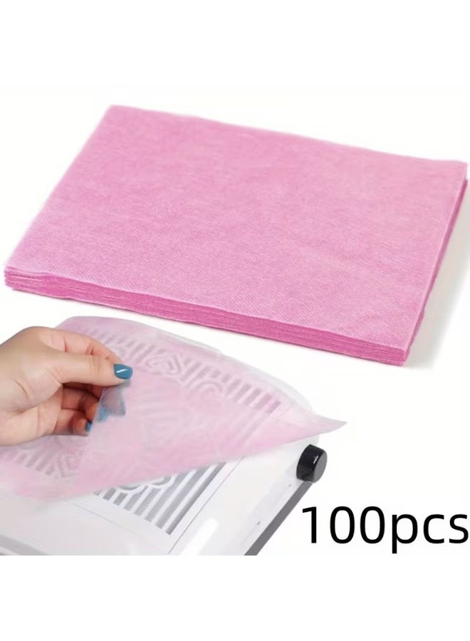 Rozino 100 Pcs Pink Disposable  Non-Woven Filter  Paper for Nail Dust Collectors - Image 1