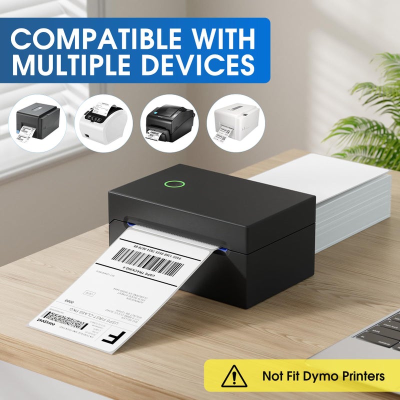 MaxGear 4" x 6" Direct Thermal Labels, 500 Fanfold Labels, for Shipping & Mailing, Perforated White, Commercial Grade with Permanent Adhesive, Compatible with Most Thermal Printers,1 Stack - Image 4