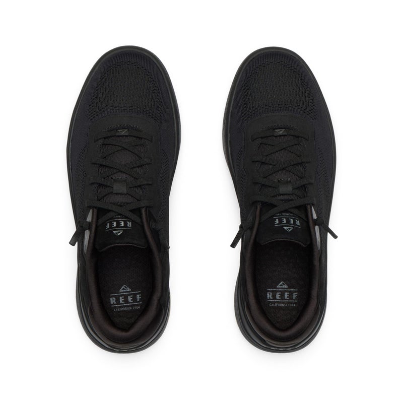 REEF Men's Shoreline Del Mar Shoe, Breathable Knit Upper, Lightweight & Flexible, Cushion Footbed, Elastic Laces, Black/Black/Gum, 8.5 - Image 5