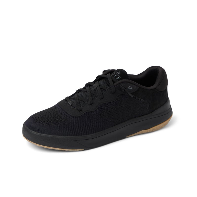 REEF Men's Shoreline Del Mar Shoe, Breathable Knit Upper, Lightweight & Flexible, Cushion Footbed, Elastic Laces, Black/Black/Gum, 8.5 - Image 1
