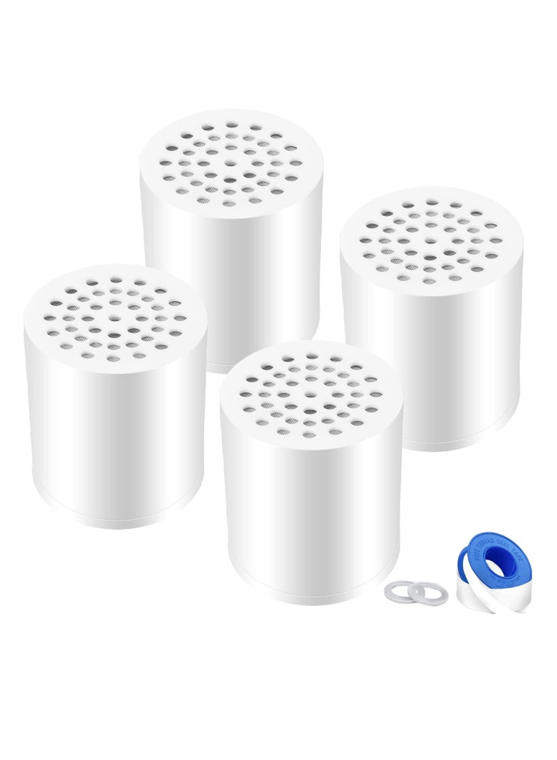4 Pack 20-Stage Shower Filter Universal Replacement Filter Cartridge Hard Water Purifier Removes Chlorine, Heavy Metals, Iron, Other Sediments, High Output Water Softener, Skin and Hair Health - Image 1