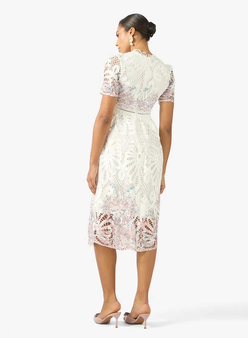 ELLA Lace Dress With Floral Print
