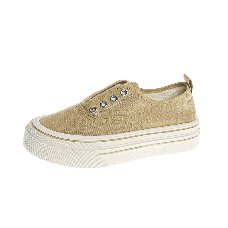 Women's Vintage Thick Sole Slip-on Canvas Shoes - Image 5