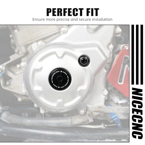 NICECNC Engine Cover Crankcase Kits Compatible with Yamaha YFZ450R 20092024 YFZ450X 20102011 Raptor 700 YFM700 2013 20152024Grizzly Kodiak Rhino Viking 700 See Fitments Black - Image 3