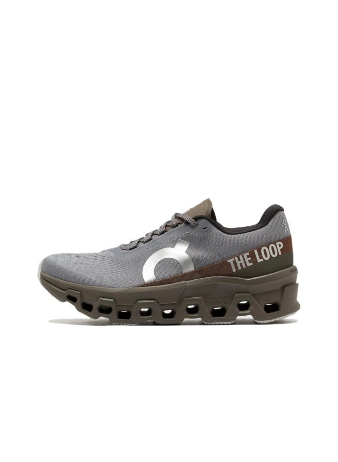On Cloudmonster 2 Comfort Mesh Cushioning Anti-Slip Low-Top Running Shoes (Grey) - Image 1