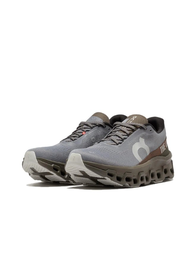 On Cloudmonster 2 Comfort Mesh Cushioning Anti-Slip Low-Top Running Shoes (Grey) - Image 3