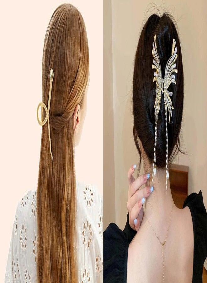 RHOSYN HAIR ACCESSORIES 2Pcs Metal Hair Claw Clips For Women Stylish Latest-Medium Size Clutchers Fashionable Barrettes For Girls Hair Accessories - Image 1