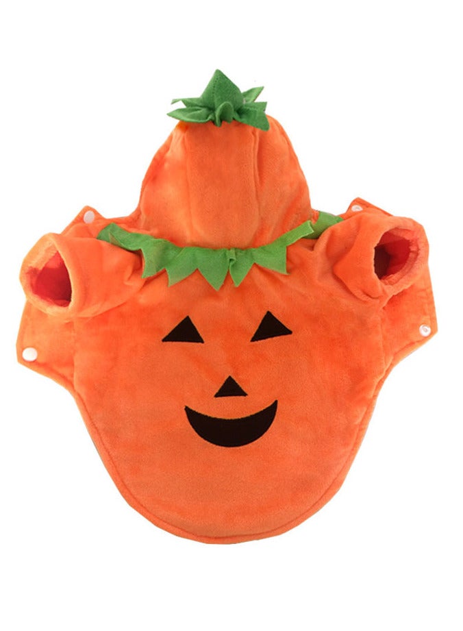 Dog Cat Pumpkin Costume Pet Cosplay Outfits Clothes Fleece Hoodie Sweater Coat Costumes for Dogs Puppy Cats