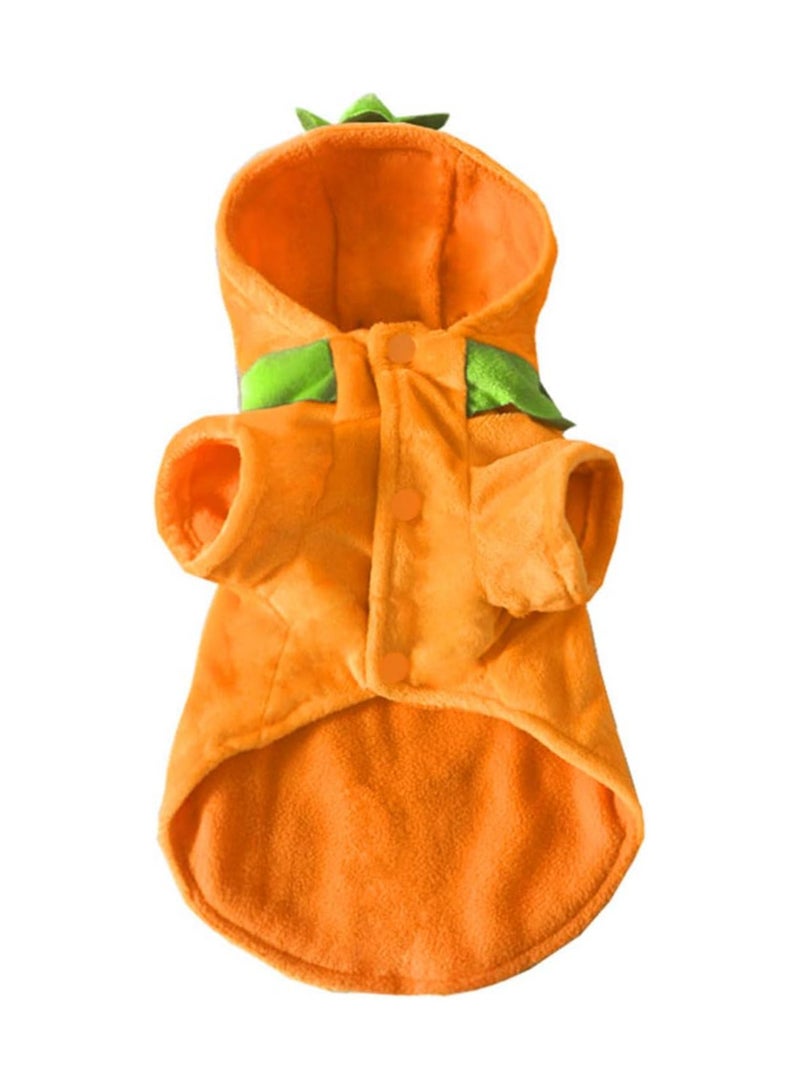 Dog Cat Pumpkin Costume Pet Cosplay Outfits Clothes Fleece Hoodie Sweater Coat Costumes for Dogs Puppy Cats