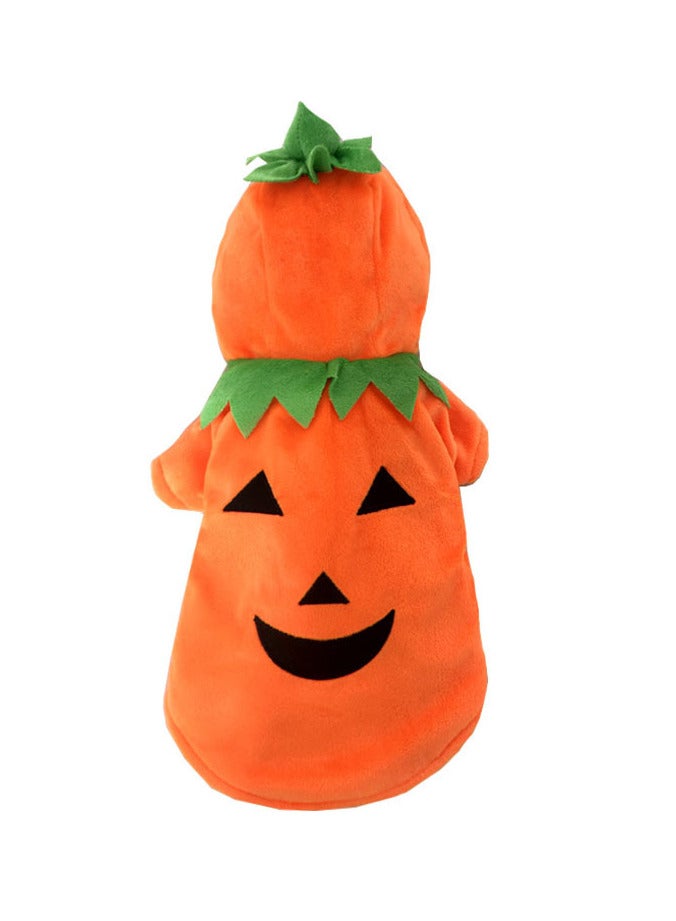 Dog Cat Pumpkin Costume Pet Cosplay Outfits Clothes Fleece Hoodie Sweater Coat Costumes for Dogs Puppy Cats