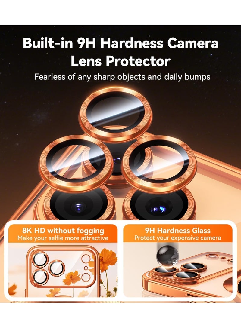 HaDoii iPhone 17 Pro Max Case Cover with Full Camera Lens Protector(Compatible with MagSafe)(Shockproof Military Grade Drop Protection) , Soft Clear Phone Case for iPhone 17 Pro Max, Cosmic Orange - Image 5