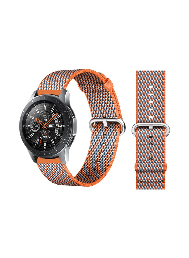 Perfii Woven Replacement Band For Samsung Galaxy Watch Orange Check
