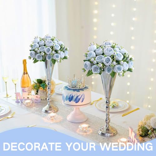 ASTRYAS Artificial Peony Flower 2Pcs Silk Peonies Fake Peony Flowers Floral Arrangements Dining Table Centerpieces for Kitchen Bridal Wedding Party Decor(Light Pink) - Image 5