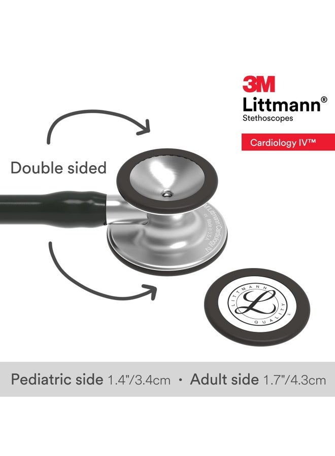 3M™ Littmann® Cardiology IV™ Diagnostic Stethoscope, Rainbow-Finish Chestpiece, black stem and headset, Black Tube, 6165 - Image 4