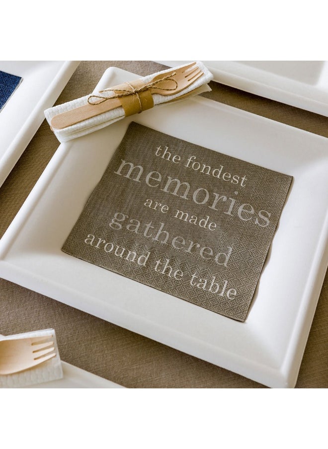 Restaurantware 13 Inch Paper Luncheon Napkins, 500 Fondest Memories Design Printed Napkins - 3-Ply, Textured Edges, Gray Paper Decorated Napkins, Soft And Strong, For Parties Or Catering Events  - Image 3