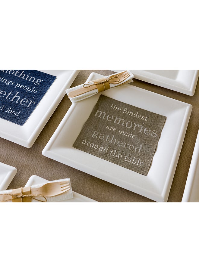 Restaurantware 13 Inch Paper Luncheon Napkins, 500 Fondest Memories Design Printed Napkins - 3-Ply, Textured Edges, Gray Paper Decorated Napkins, Soft And Strong, For Parties Or Catering Events  - Image 5
