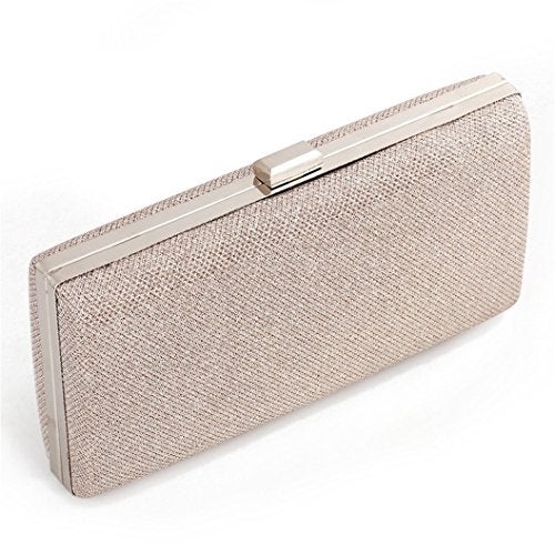 Blukey Women Vintage Bag Envelope Clutch Silver Evening Handbag For Cocktail/Wedding/Party (Champagne) - Image 1