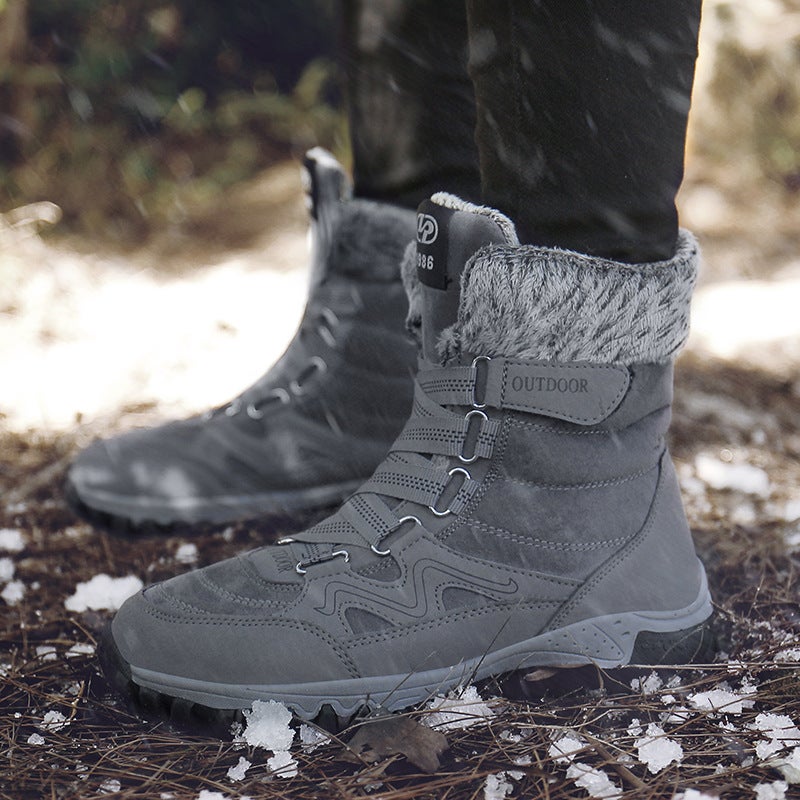 High-Top Snow Boots, Popular Fleece-Lined, Thickeneded, Warm, Non-Slip, Waterproof Outdoor Hiking Shoes And Cotton Shoes - Image 2