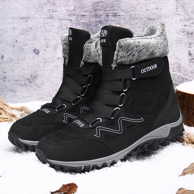 High-Top Snow Boots, Popular Fleece-Lined, Thickeneded, Warm, Non-Slip, Waterproof Outdoor Hiking Shoes And Cotton Shoes - Image 3