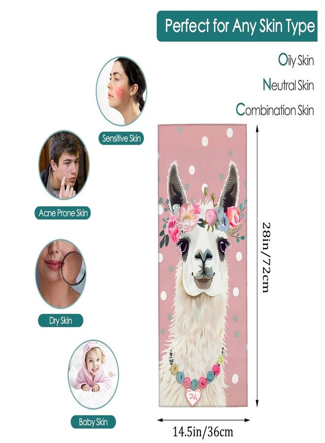 MIEPOS Cute Llama 2 Piece Hand Towels,Floral Crown Pink Decor Kitchen Towel Set,14.5x28in Absorbent Dish Handtowels,Soft,Polyester,Functional Decorative Handtowel for Bathroom,Home Use,Bath,Gifts - Image 2
