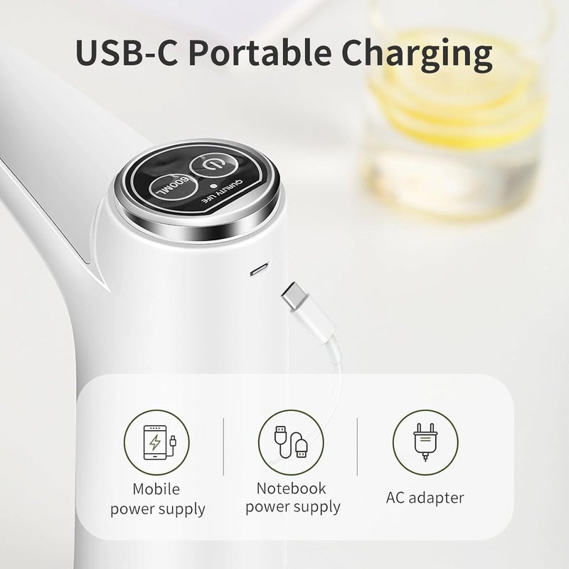 HiPiCok Water Dispenser for 5 Gallon Bottle, Electric 5 Gallon Water Pump, USB-C Rechargeable Water Pump for 3 Gallon Jug, White - Image 5