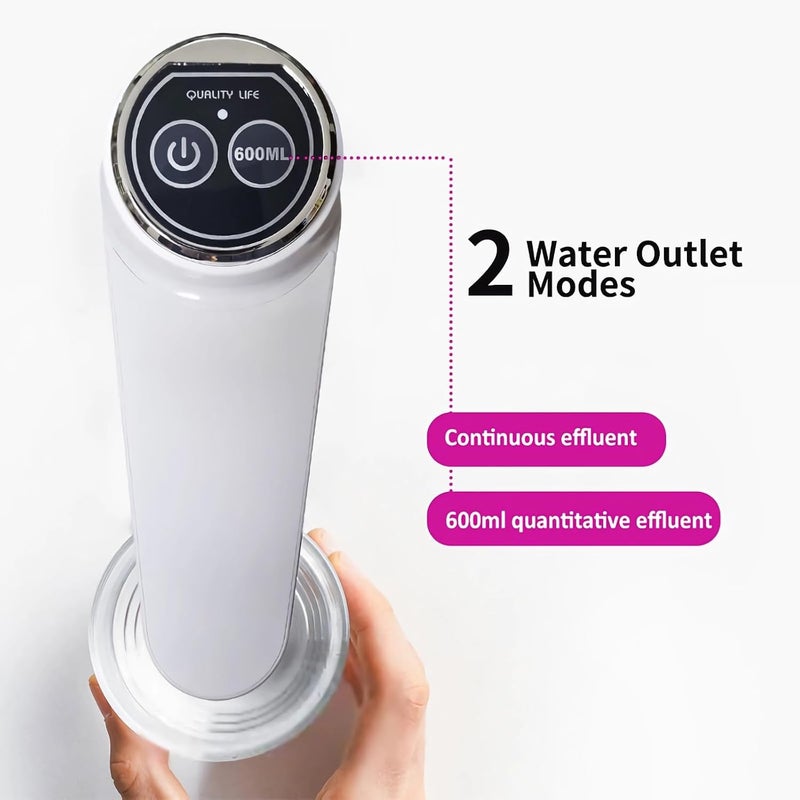 HiPiCok Water Dispenser for 5 Gallon Bottle, Electric 5 Gallon Water Pump, USB-C Rechargeable Water Pump for 3 Gallon Jug, White - Image 2