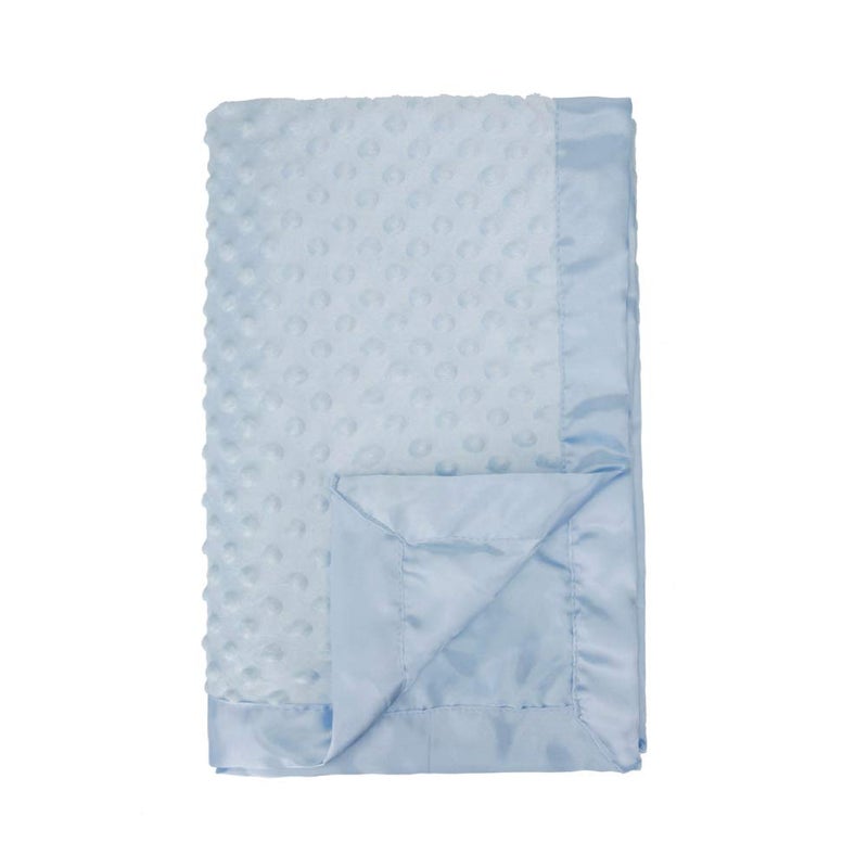 Pro Goleem Baby Soft Minky Dot Blanket with Silky Satin Backing Baby Gifts for Girls and Boys (Blue, 30’’ x 40’’) - Image 1