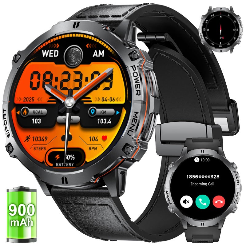 LIGE Smart Watches for Men with 900mAh(60+Standby),1.73" AMOLED Reloj Inteligente para Hombre with Bluetooth Call,110+ Sports Mode Fitness Tracker/Heart Rate Sleep Health Monitor/Android iOS Smart watch - Image 1