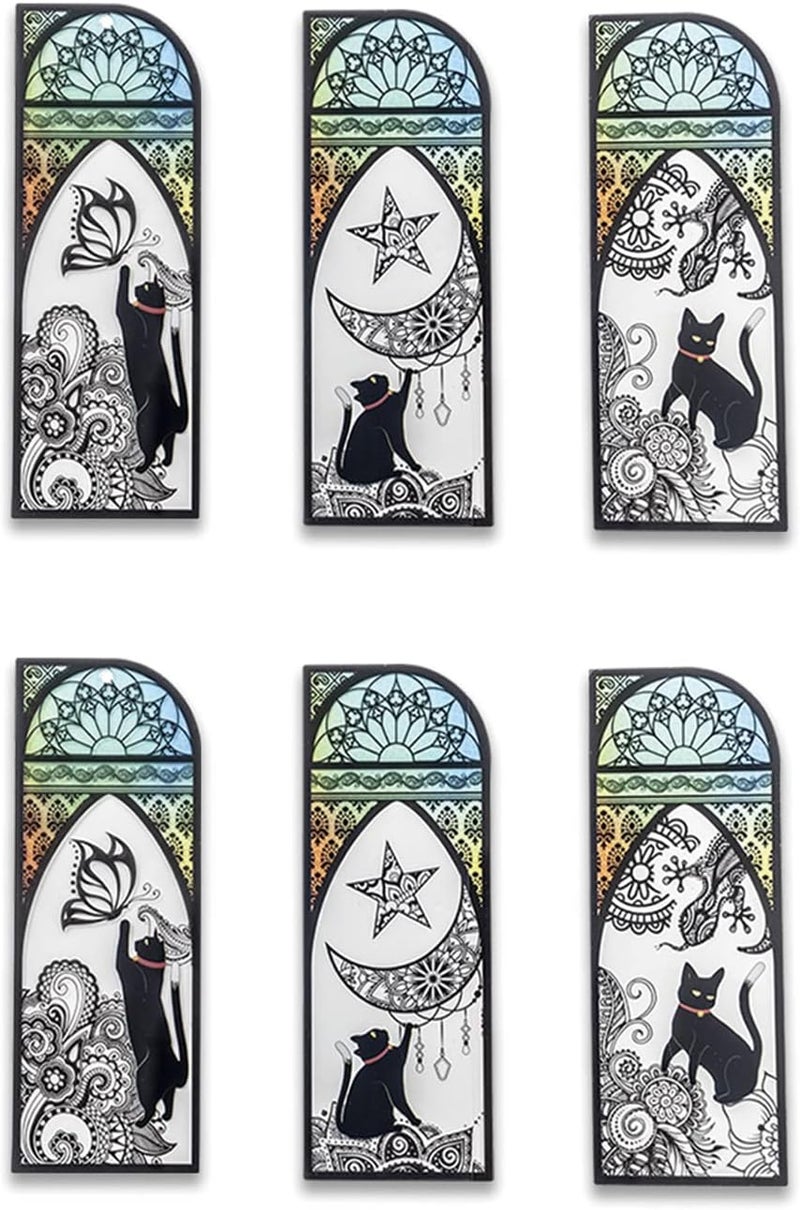 DEARART 6 Different Series ( 36 Pieces) Bookmarks Page Markers Book Markers Durable Frosted Bookmark (Lucky Cat Set-1) - Image 1