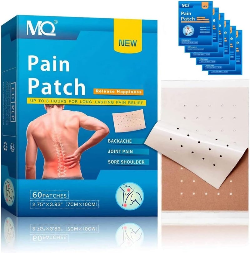 MQ Back Pain Patch, 60 Count Herbal Heat Patches for Back, Pain Patch for Shoulder Back Knee Neck Waist Pain