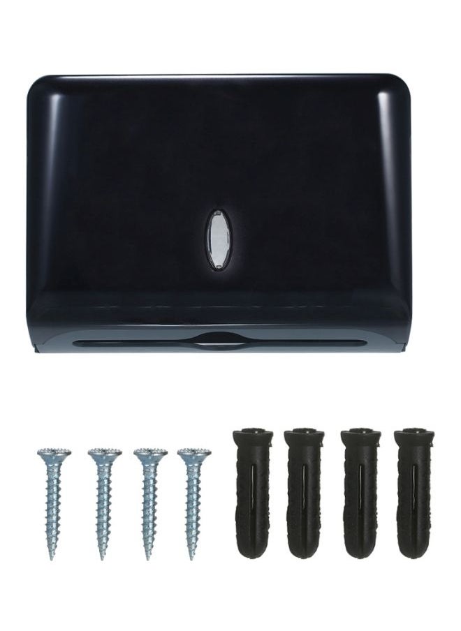 NIBEMINENT - Wall Mounted Paper Towel Dispenser Black 28 x 11cm - Image 1