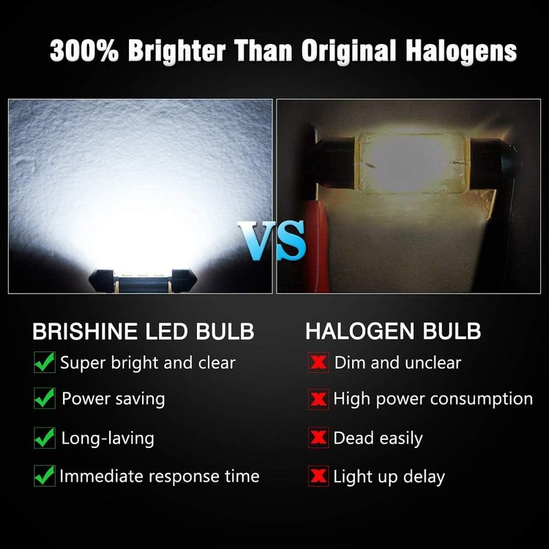 BRISHINE 4pcs 6418 LED Bulbs - Super Bright Festoon Lights - Image 3