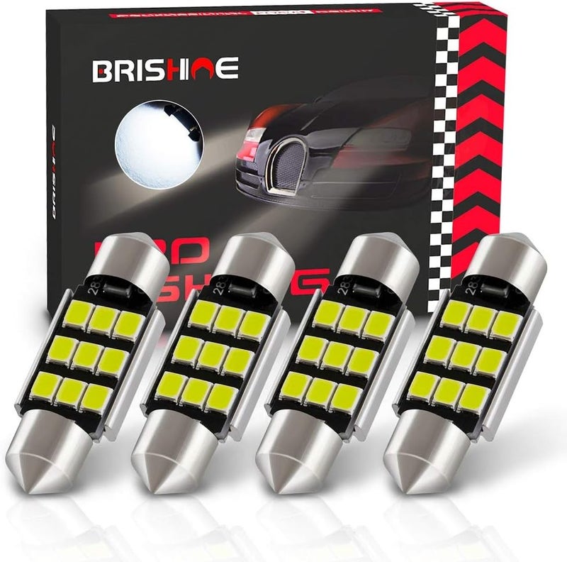 BRISHINE 4pcs 6418 LED Bulbs - Super Bright Festoon Lights - Image 1