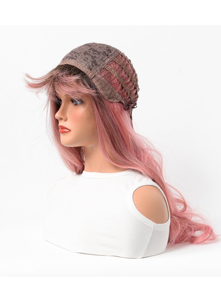 إستيل شعر مستعار نسائي طويل مجعد شعر مموج كبير متوسط ​​طويل غطاء رأس كامل وردي روغ - Image 2