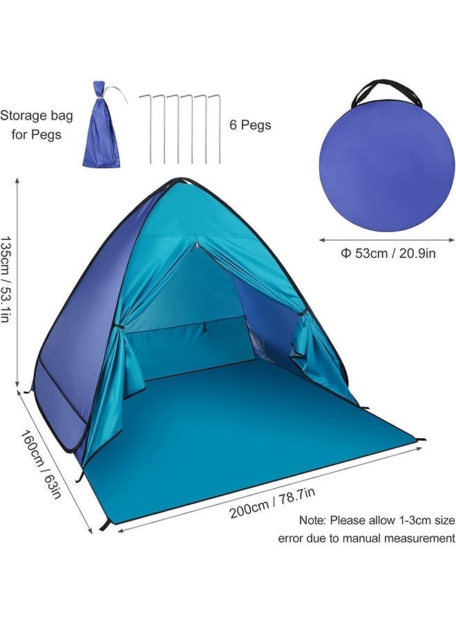 Beach Tent,Camping Sun Shelters,Instant Pop Up,Beach Shade Sun Shelter Tent Canopy Cabana with Carry Bag,for Camping, Hiking, Mountaineering - Image 4