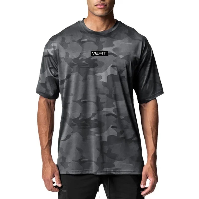 Summer camouflage sports short sleeve men''s 2023 new moisture absorption quick-drying fitness clothes muscle training breathable loose - Image 4
