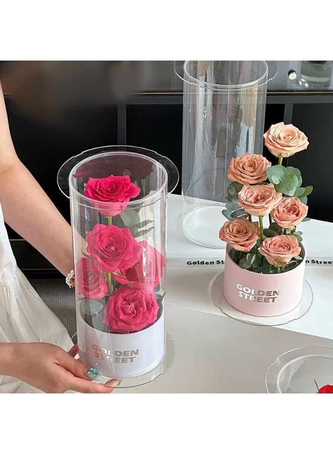 Preserved Rose Flower Cylindrical flower barrel Handmade Preserved Rose Forever Never Withered Flowers ,Gift for Wedding ,Birthday, Mother's Day Gift, Best Gift for Her Rose - Image 3