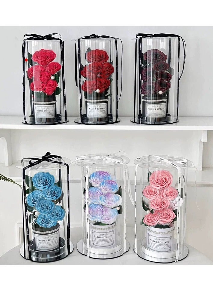 Christmas/Preserved Rose Flower Cylindrical flower barrel Handmade Preserved Rose Forever Never Withered Flowers ,Gift for Wedding ,Birthday, Mother's Day Gift, Best Gift for Her Rose - Image 2