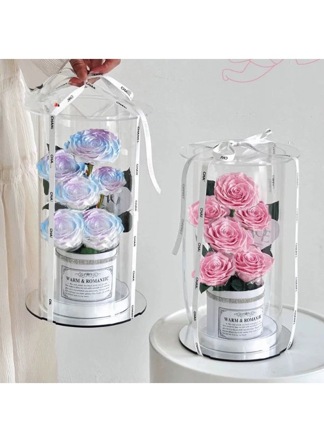 Christmas/Preserved Rose Flower Cylindrical flower barrel Handmade Preserved Rose Forever Never Withered Flowers ,Gift for Wedding ,Birthday, Mother's Day Gift, Best Gift for Her Rose - Image 3