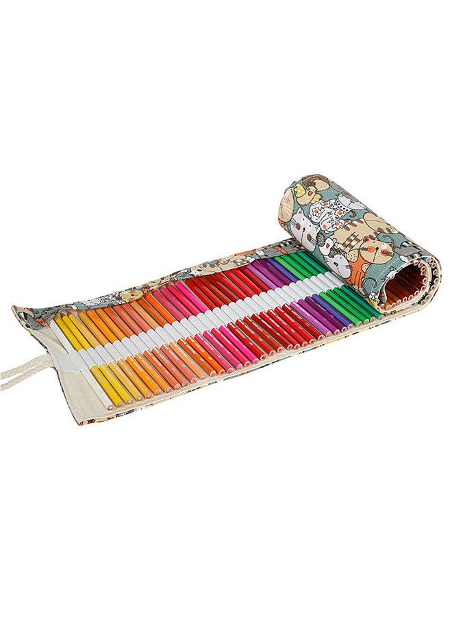 H&B 72-Count Water Soluble Colored Pencils Kit with Canvas Reel Professional Art Supplies Water-color Pencils with Sharpener for Students Kids Home Party Decoration DIY Projects Present Gift  - Image 1
