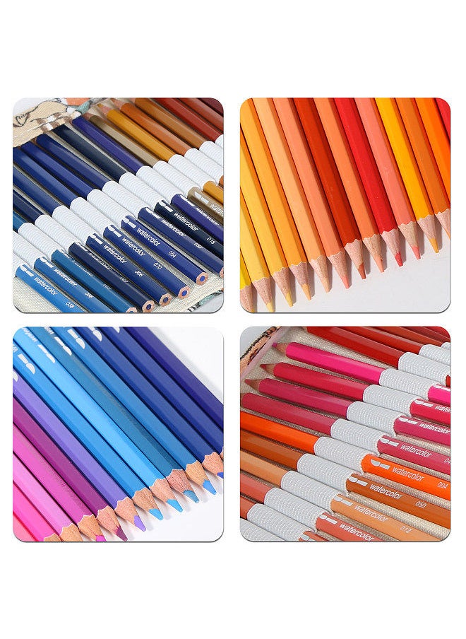 H&B 72-Count Water Soluble Colored Pencils Kit with Canvas Reel Professional Art Supplies Water-color Pencils with Sharpener for Students Kids Home Party Decoration DIY Projects Present Gift  - Image 4